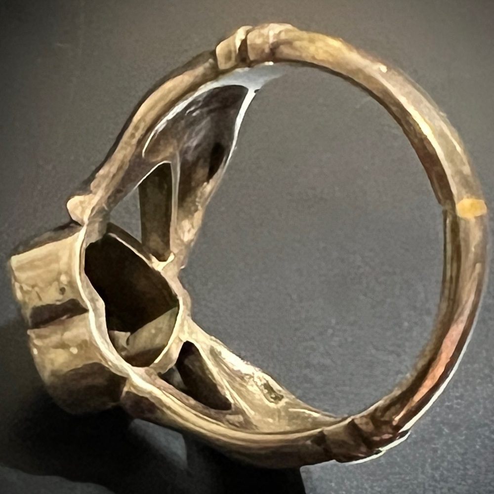 Vintage 925 Sterling Turquoise Fede Claddagh Ring Sz 6 - Picture 6 of 7